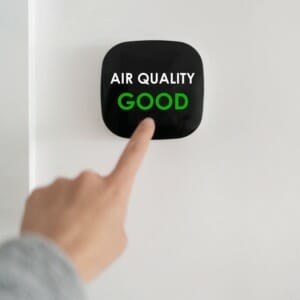 4-min Home sensor test showing that the air quality is good