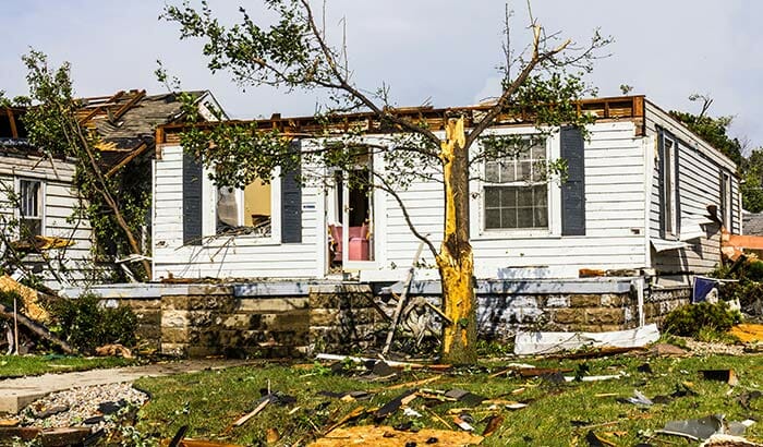 what does wind damage on a house look like?