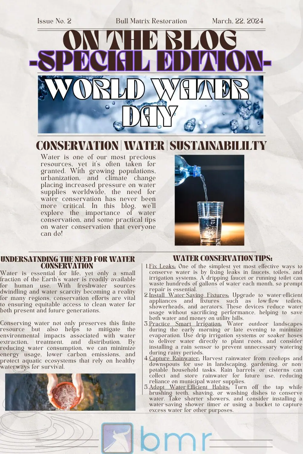 World Water Day 2024 BMR Blog 1 Brown-Modern-Fashion-Newspaper-Blog-post-Pinterest-Pin-1
